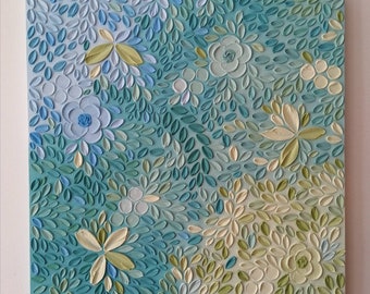 Texture floral painting | texture flower painting | floral painting | 3D flower wall art | abstract flower painting | texure floral wall art