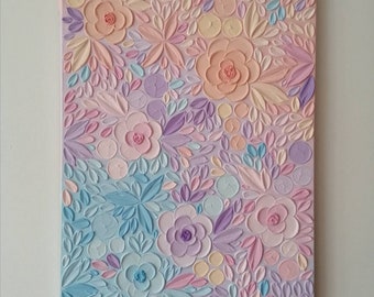 Floral textured painting | 3D floral art | textured flower painting | Impasto painting | Impasto flowers