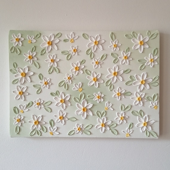 Texture floral painting | texture flower painting | floral painting | 3D flower wall art | abstract flower painting | texure floral wall art