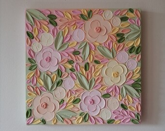 Floral textured painting | 3D floral art | textured flower painting | Impasto painting | Impasto flowers