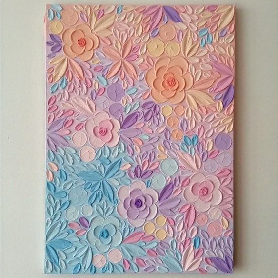 Texture floral painting | texture flower painting | floral painting | 3D flower wall art | abstract flower painting | texure floral wall art