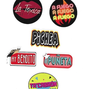 Calcomanías de Vinilo de Puerto Rico con "Frases Boricuas" para Vasos, Laptops, Autos, Botes y otros. 6 pegatinas, a prueba de agua.