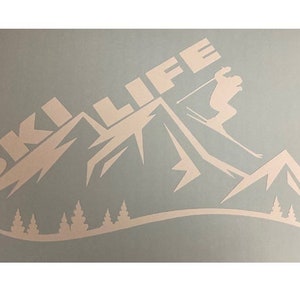Skiing Sticker | Winter Sports Vinyl Decal | Skiing Laptop Decal | Waterproof Ski Gift | Outdoors | Silhouette Stickers | Waterproof Vinyl