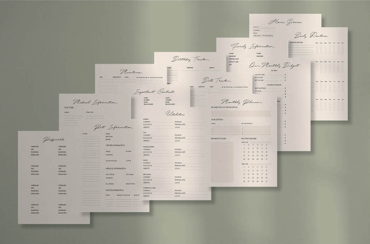 Household Binder Printable | Home Management Binder | Household Planner ...