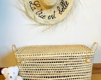 Argana rectangular storage trunk in doum palm