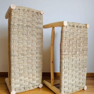 Moroccan bench in doum and natural wood, 80cm or 100cm