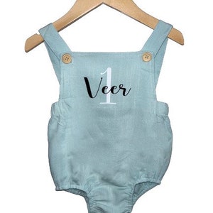 Boy First Birthday Outfit Overalls Romper, Boy Cake Smash Romper, Boys 1st Birthday Outfit, Mr. ONEderful, Khaki Cake Smash, Boy Photoshoot