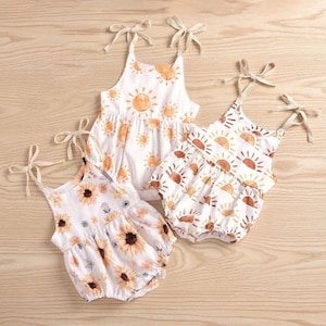 Sunshine Outfit, Sunshine First Birthday, Sunflower Romper, Cake Smash Romper, Sunshine Birthday Outfit, First Trip Around the Sun