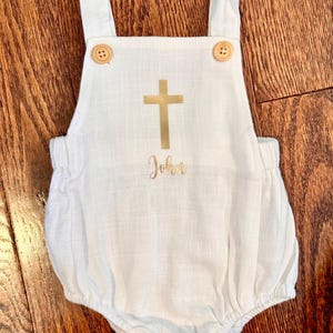 Boy Baptism Outfit, Boys Baptism Romper, Baby Boy Religious Outfit, Christening Outfit, Personalized Baptism, Blessing Baby Boy