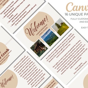 Boho Airbnb Welcome Packet Template, Canva Airbnb Welcome Template, Airbnb Guidebook, VRBO Guest Book, Vacation Rental Welcome Book,