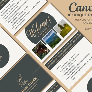 Green Boho Airbnb Welcome Packet Template, Canva Airbnb Welcome Template, Airbnb Guidebook, VRBO Guest Book, Vacation Rental Welcome Book,