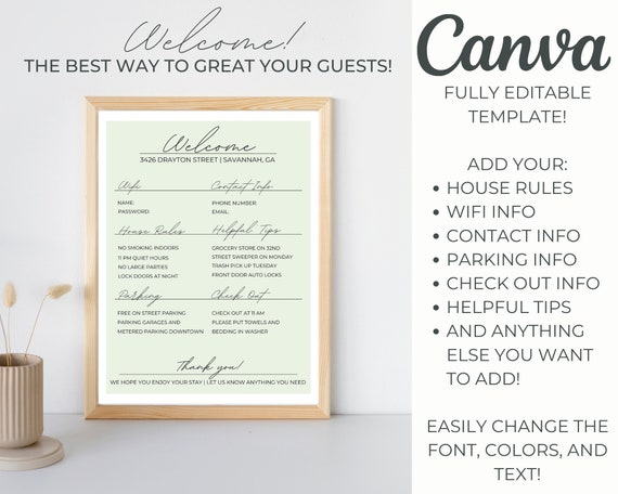 Welcome Poster For Guest Template