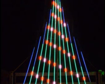 Secuencia navideña de "Está empezando a parecerse mucho a la Navidad" para un árbol de tiras CCR o Smart Pixel de 12 tiras con una estrella de 6 canales en la parte superior.