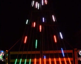 Secuencia navideña de "Sleigh Ride by Johnny Mathis" para un árbol de tiras CCR o Smart Pixel de 12 tiras con una estrella de 6 canales en la parte superior.