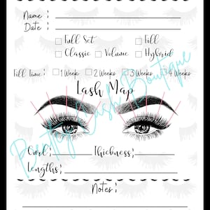 Lash Client Record - Digitale download - PNG, PDF - Zwart - Lash Artist - Wimperverzorging - Wimperextensies Client
