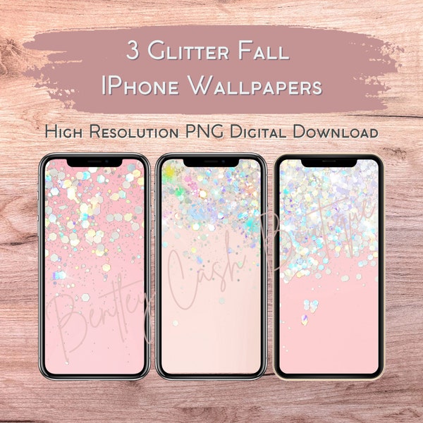 Glitter Herbst IPhone Wallpaper - 3 Designs - PNG - Digital Download - Glitter IPhone Wallpaper - IPhone Hintergrund