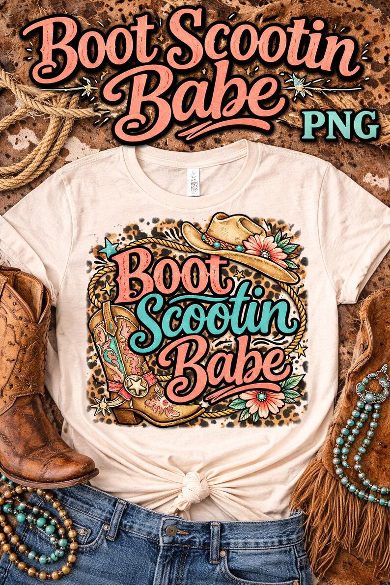 Boot Scootin Design Boot Scootin Babe PNG • Western Cowgirl PNG • Country Music Lyric Shirt ...