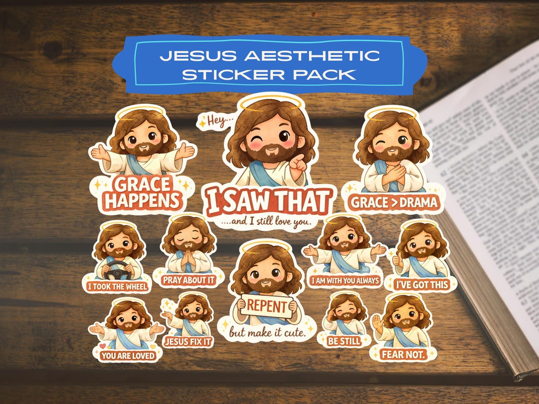 Jesus Transparent Sticker Jesus Stickers | Christian, Digital Planner (PNG, PDF Download - Etsy