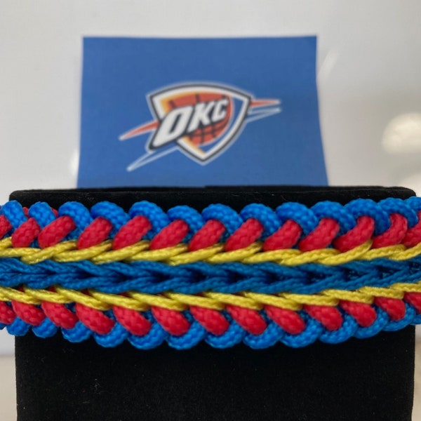 NBA Oklahoma City Thunder Bracelet, Paracord Bracelet For Thunder Fan, Basket Ball Team Fan Gift