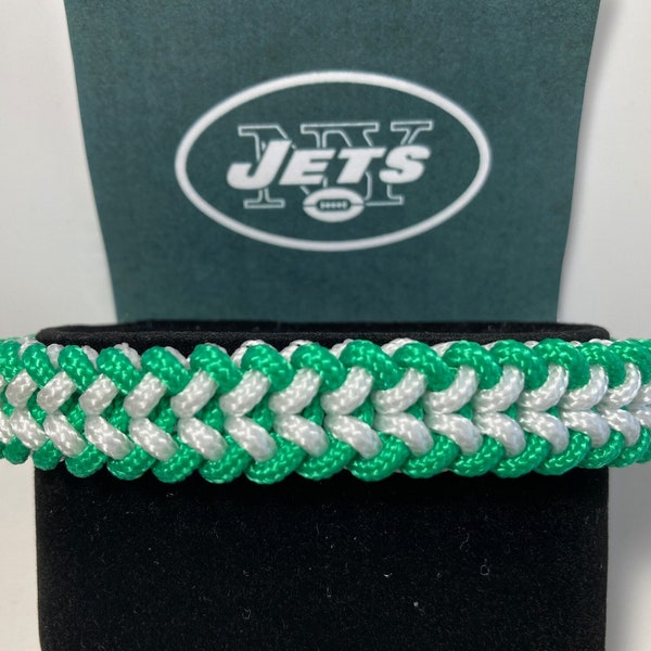 NFL New York Jets Bracelet, Paracord Braided Bracelet For Jets Fan, Football Team Fan Gift