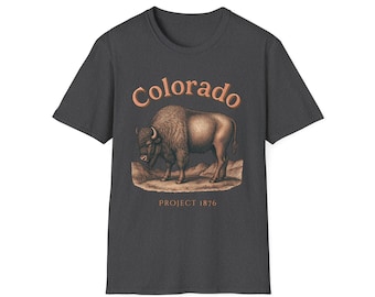 Bison Wildlife Tee T-Shirt | Rustic American Bison Illustration