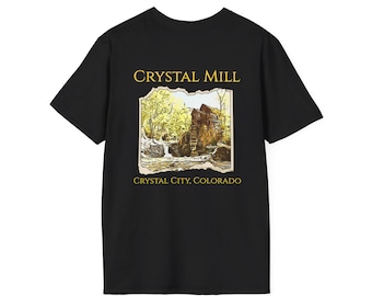 Crystal Mill-Crystal City Colorado Unisex Softstyle T-Shirt, Unique Design Tee Shirt, Project 1876, Vintage Style Mountain Shirt, Outdoor