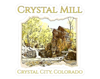 Crystal Mill Kiss Cut Stickers - Colorado Adventure Vinyl Decals, Water Bottle Stickers, Laptop Sticker Pack, Travel Journal Accessories,