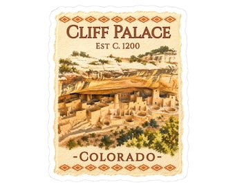Cliff Palace Sticker | Kiss-Cut Southwestern Ruins Decal
