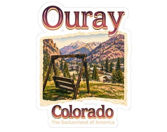 Mountain Town Ouray Colorado Sticker, Travel Souvenir Adventure Decal for Water Bottles, Laptop, Car, Scrapbooking, Hiking Gift
