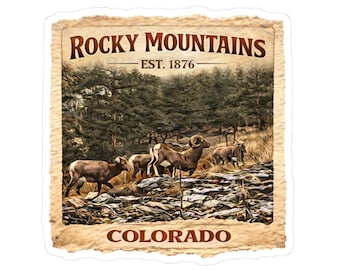 Rocky Mountains Sticker | Kiss-Cut Mountain Landscape Sticker