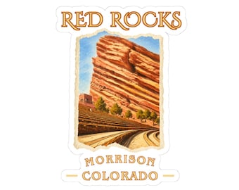 Red Rocks Kiss-Cut Stickers - Scenic Outdoor Decor, Ideal for Gifts, Journals, Laptops, and Home Decor, Celebrate Nature