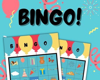 Birthday Bingo, Kids Activity, Printable, Bingo Cards, Birthday Digital, Birthday Game, Birthday Party Bingo, Bingo For Kids, Teachers Game