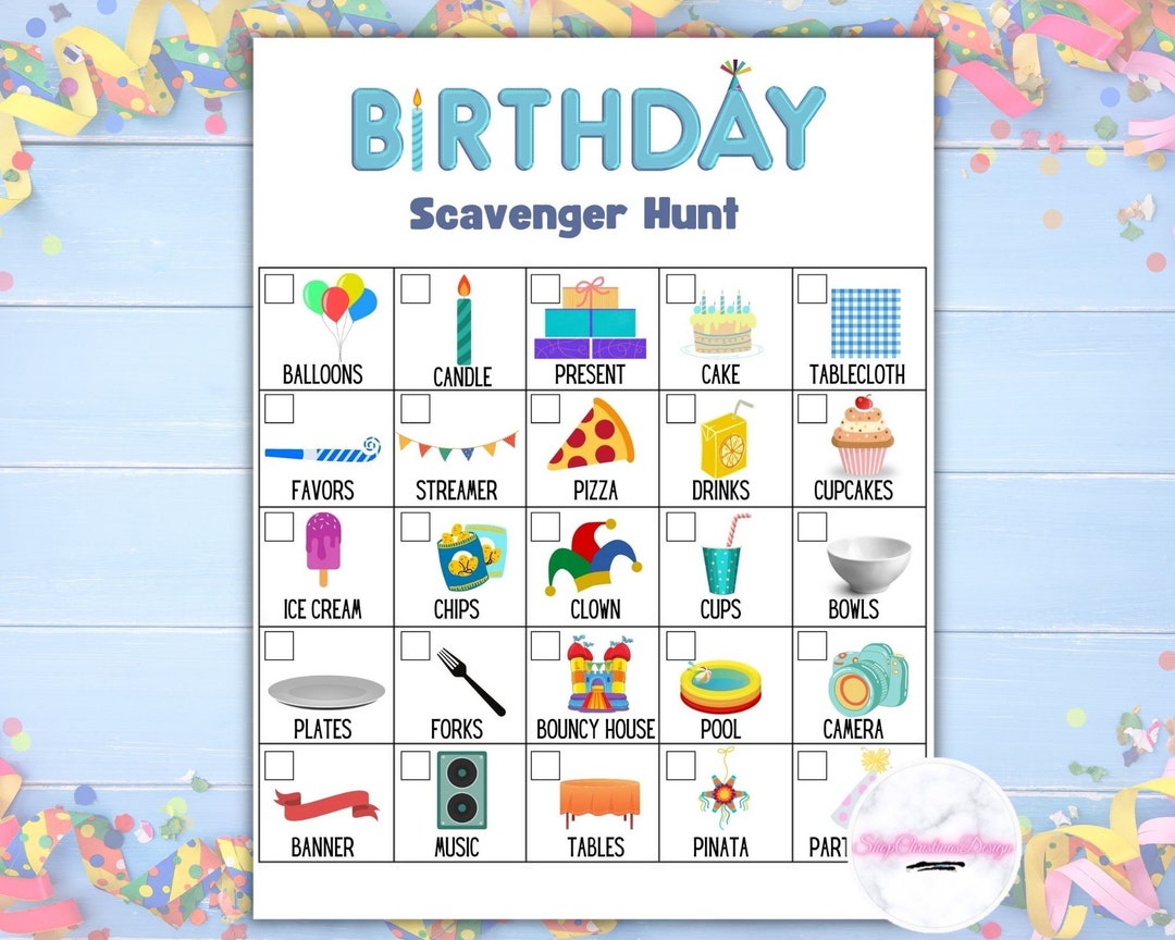 Printable Scavenger Hunt, Birthday Scavenger Hunt, Indoor Scavenger ...