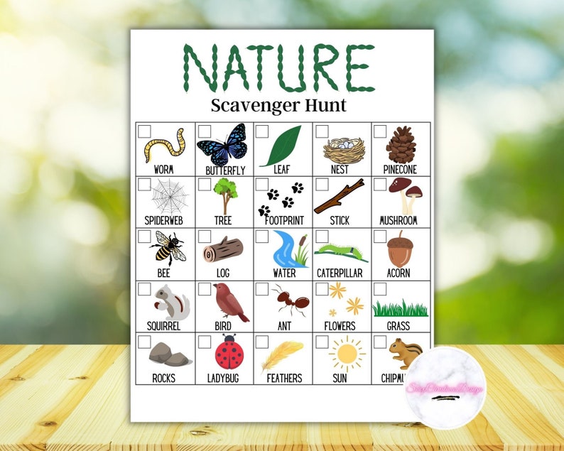 Printable Scavenger Hunt, Nature Scavenger Hunt, Outdoor Scavenger Hunt, Nature Treasure Hunt, Kids Scavenger Hunt, Kids Activities, Games image 1