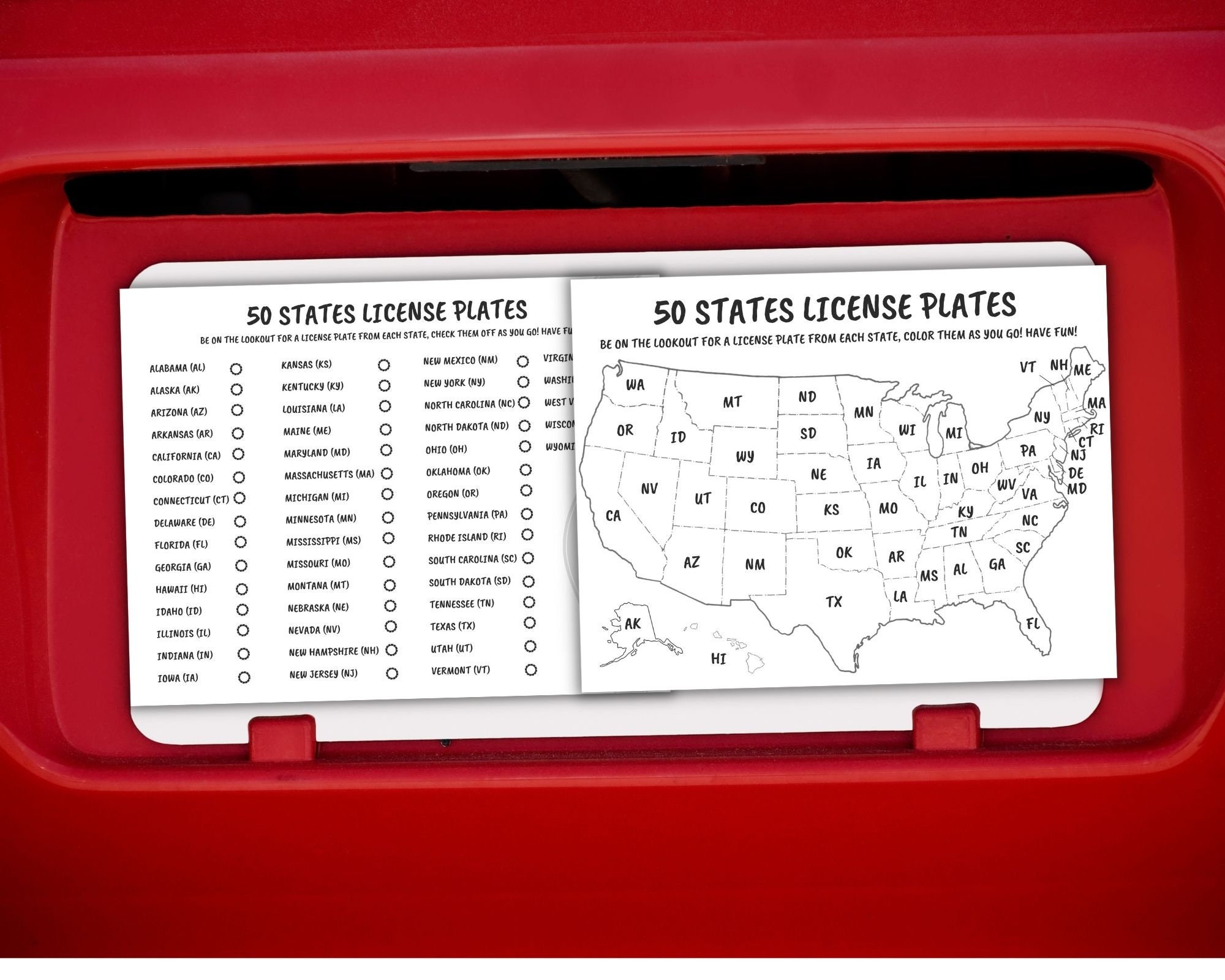 License Plate Game Printable, Kids Road Trip, Road Trip Printable, Kids