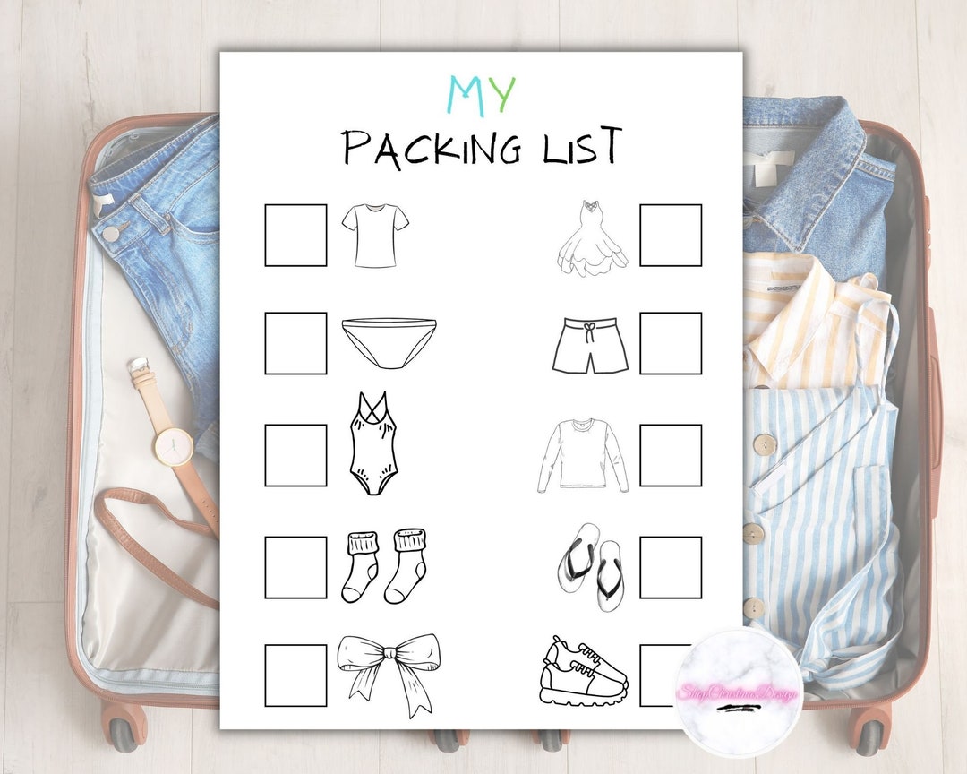 Packing List Printable, Vacation Planning, Holiday Organizer, Packing ...