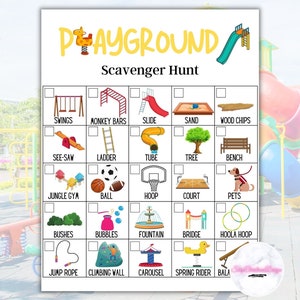 Búsqueda del tesoro imprimible, búsqueda del tesoro en el patio de juegos, búsqueda del tesoro al aire libre, búsqueda del tesoro en el patio de juegos, búsqueda del tesoro para niños, actividades para niños