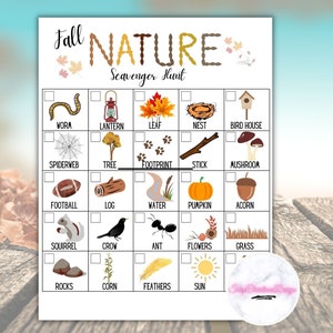 Printable Scavenger Hunt, Nature Scavenger Hunt, Outdoor Scavenger Hunt, Fall Nature Treasure Hunt, Kids Scavenger Hunt, Kids Activities