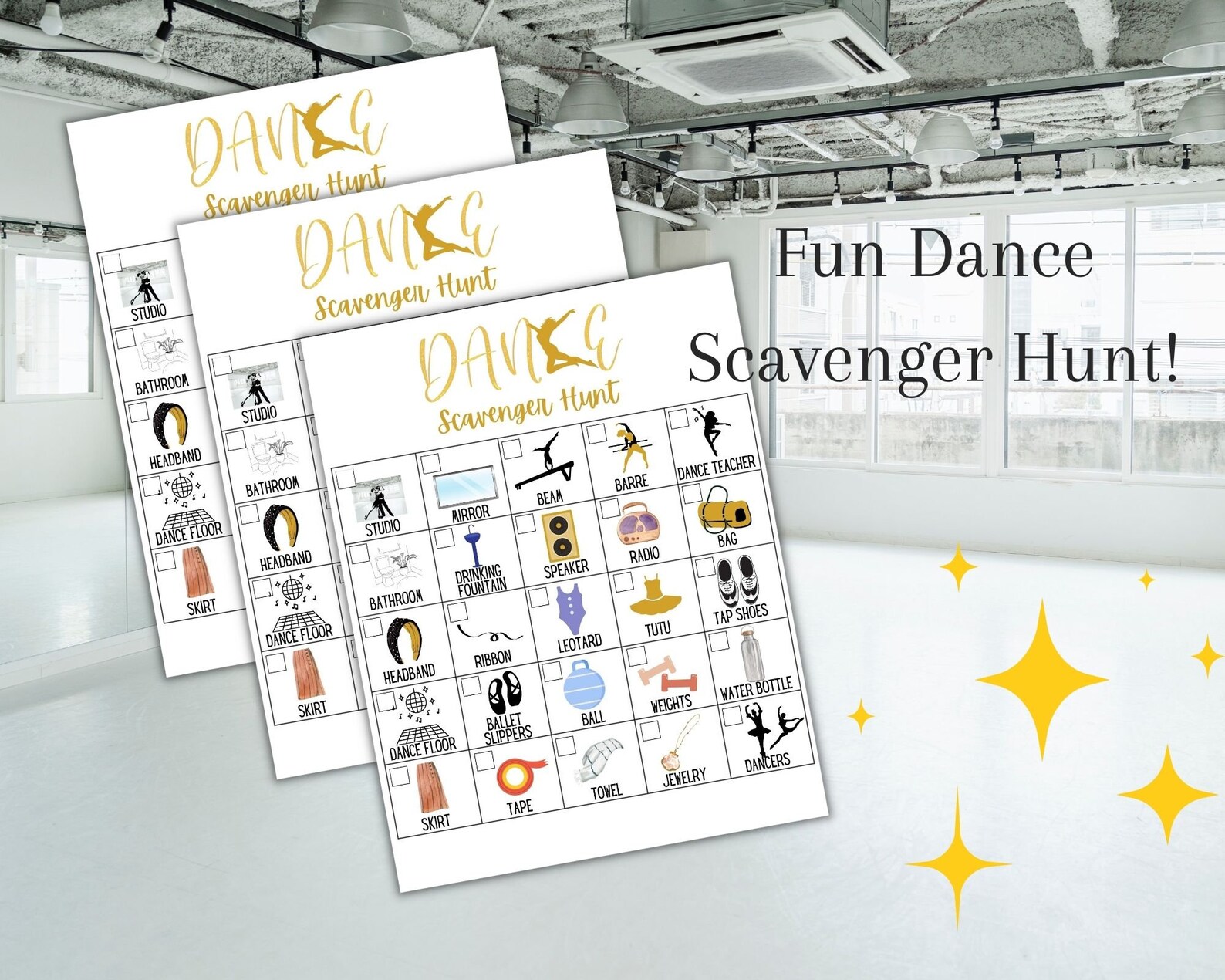 Printable Scavenger Hunt, Dance Scavenger Hunt, Indoor Scavenger Hunt