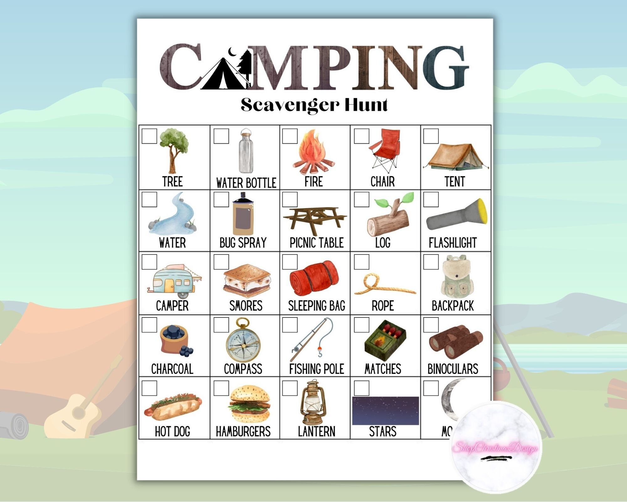 Printable Scavenger Hunt, Camping Scavenger Hunt, Outdoor Nature ...