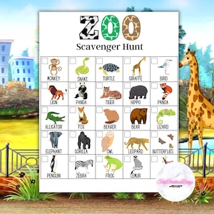 Printable Scavenger Hunt, Zoo Scavenger Hunt, Outdoor Scavenger Hunt, Nature Treasure Hunt, Kids Scavenger Hunt, Kids Activities, Games, Zoo