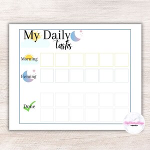 Responsibility Chore Chart For Kids, Printable To Do List Child, Kids Chore Chart, Kids Daily Routine, Daily Task List, US Letter Digital