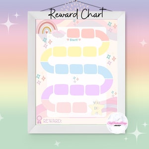 Afdrukbare Rainbow Reward Chart, Sunshine Behavior Chart, Kids Routine Chore Chart, Girl Chore Chart, Pastel Rainbow Sticker Chart, Digital