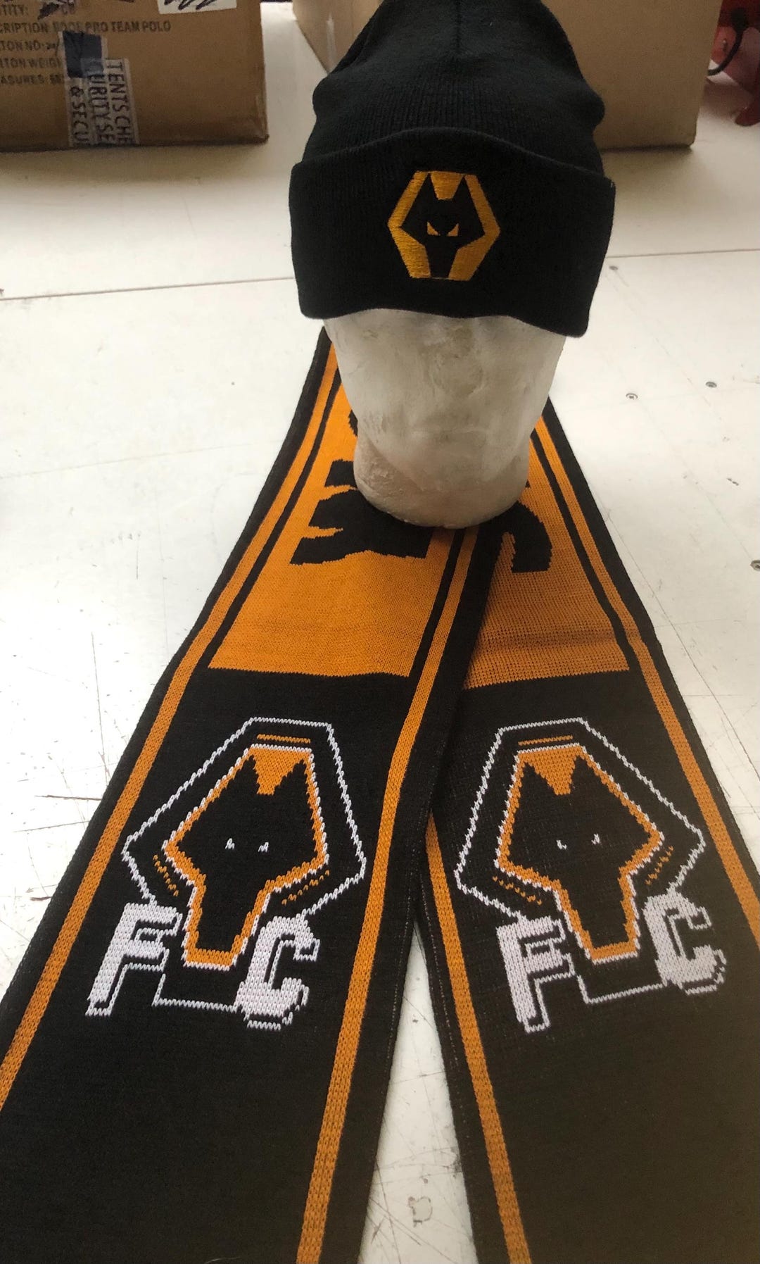 Wolverhampton Hat WOLVERHAMPTON Supporters Scarf, Flag , & Beanie Hat Set .. - Etsy Canada