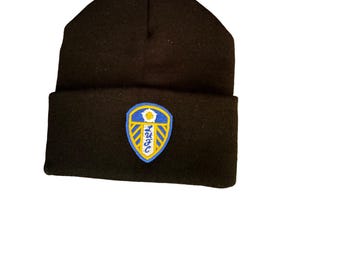 LEEDS BEANIE HAT in black .New design for 2025/ 26