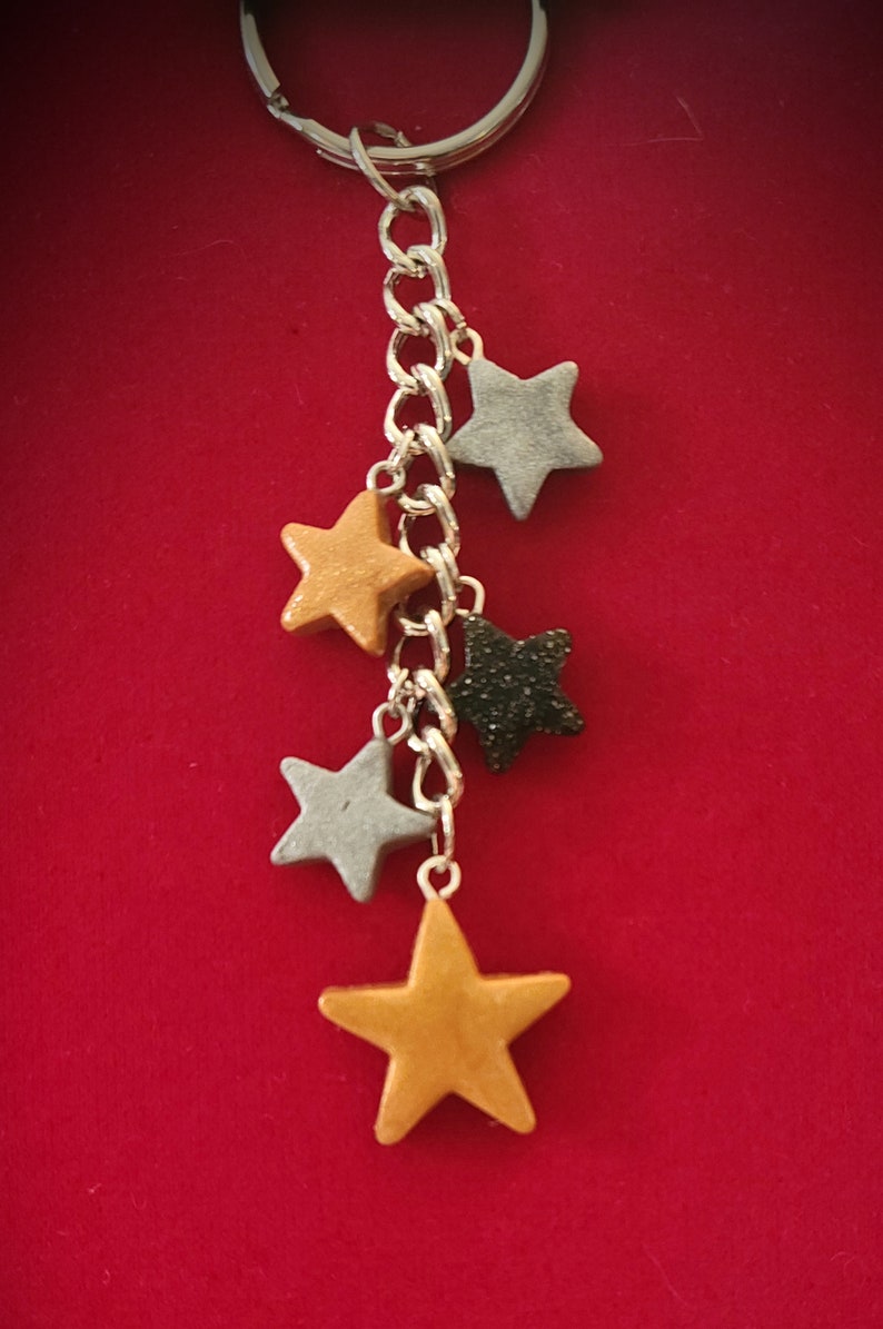 Dangle Chain Keychain Dangle Star Keychains - Etsy