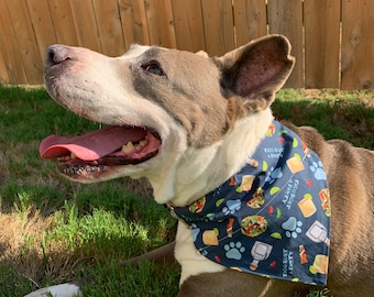 Taco Print Dog Bandana: Fiesta Pet Scarf, Cinco de Mayo Outfit