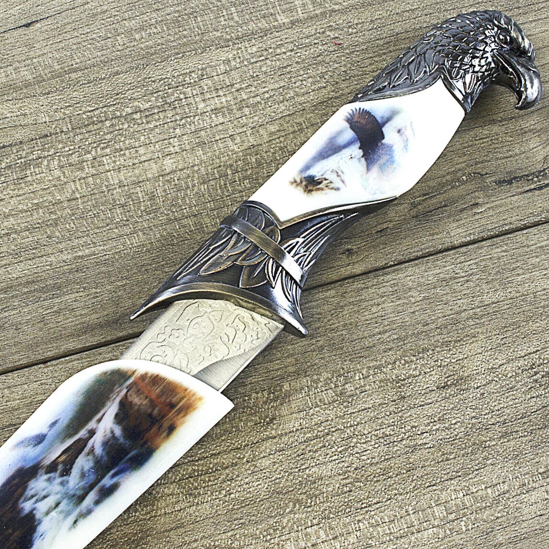 Eagle Head Dagger Knife W/ Collector's Sheath Fantasy Steel Hunting