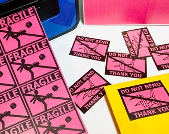 Funny fragile label stickers. Print your own thermal Printer printable PDF shipping stickers. 4x6. packaging stickers.