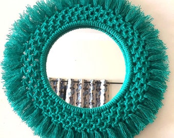 Macrame Mirror Wall Hanging Boho Hanging Bohemian Mirror Bohemian Decor Wall Mirror.